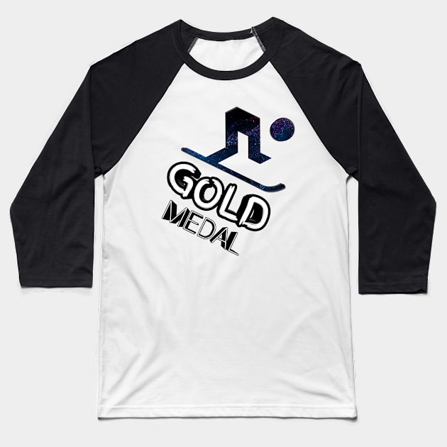 Gold Medal - Alpine Ski - 2022 Olympic Winter Sports Lover -  Snowboarding - Graphic Typography Saying Baseball T-Shirt by MaystarUniverse